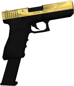 Gold Barrel Glock Pistol PNG image