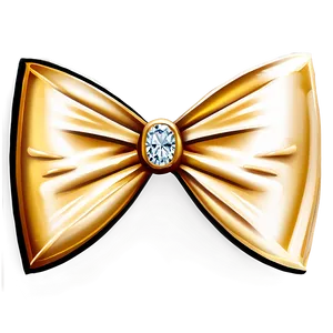 Gold Bow With Diamonds PNG 06272024