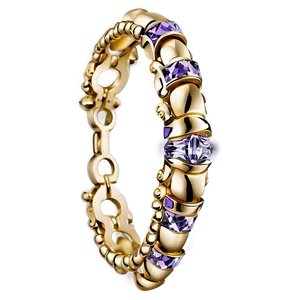 Gold Bracelet With Beads PNG 06282024