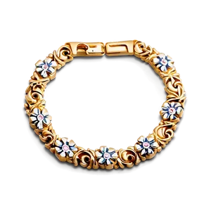 Gold Bracelet With Floral Design PNG 55 PNG