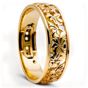 Gold Bracelet With Floral Design PNG Pjs PNG