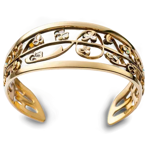 Gold Bracelet With Floral Design PNG Ssw77 PNG