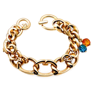Gold Bracelet With Glass Charms PNG Rug PNG