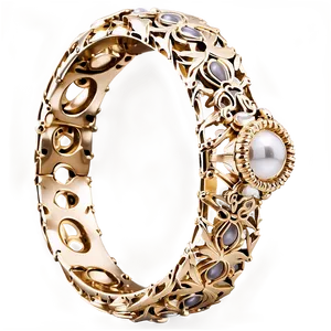 Gold Bracelet With Lace Pattern PNG Klb PNG