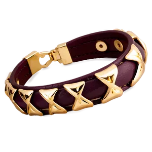 Gold Bracelet With Leather Accents PNG Oye PNG