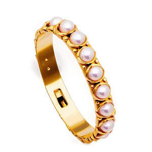 Gold Bracelet With Pearls PNG 89