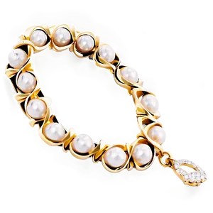 Gold Bracelet With Pearls PNG Fls20 PNG