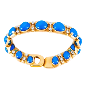 Gold Bracelet With Precious Stones PNG 06282024