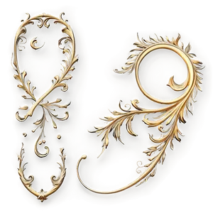 Gold Calligraphy Flourishes PNG Vgj31 PNG