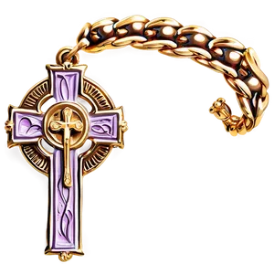 Gold Catholic Cross Design Png 06122024 PNG image