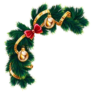 Gold Christmas Garland Decoration PNG 06262024
