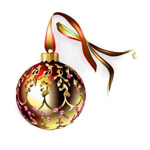 Gold Christmas Ornament D PNG image