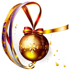 Gold Christmas Ornament With Bow PNG 29 PNG