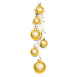 Gold Christmas Ornaments PNG 05252024