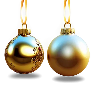 Gold Christmas Ornaments PNG 54