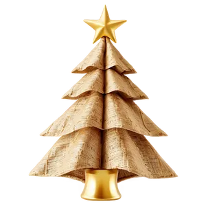 Gold Christmas Tree With Burlap Accents PNG Nwr27 PNG