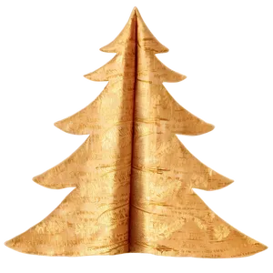 Gold Christmas Tree With Burlap Accents PNG Obv4 PNG