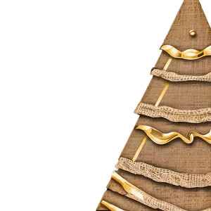 Gold Christmas Tree With Burlap Accents PNG Rgw PNG