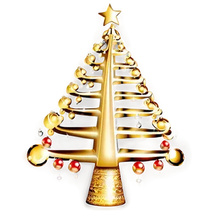 Gold Christmas Tree With Handcrafted Ornaments PNG 23 PNG