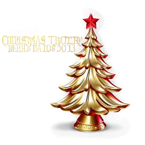 Gold Christmas Tree With Red Accents PNG Tlu54 PNG