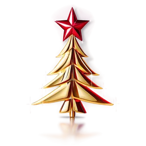 Gold Christmas Tree With Red Accents PNG Xoe48 PNG