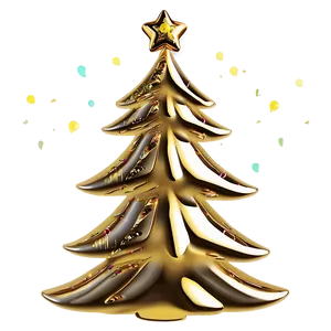 Gold Christmas Tree With Sunset Glow PNG 29 PNG
