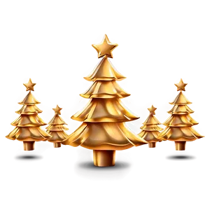 Gold Christmas Tree With Sunset Glow PNG 32 PNG