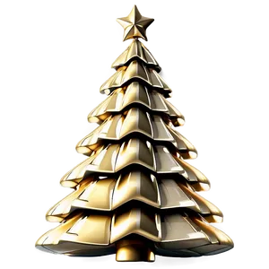 Gold Christmas Tree With Vintage Flair PNG 06282024