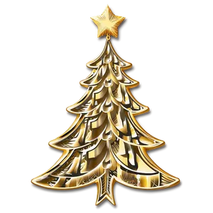 Gold Christmas Tree With Vintage Flair PNG Ohj PNG