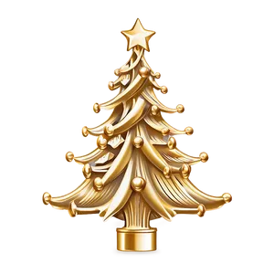 Gold Christmas Tree With Vintage Flair PNG Xnk PNG