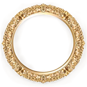 Gold Circle Frame For Wedding PNG 06262024