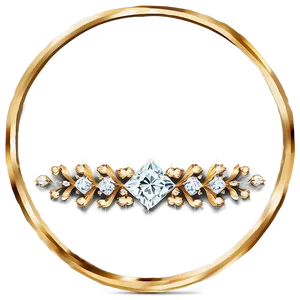 Gold Circle Frame With Diamonds PNG 06262024