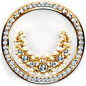 Gold Circle Frame With Diamonds Png Nwe95 PNG image