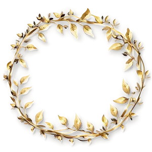 Gold Circle Frame With Leaves Png 06262024 PNG image