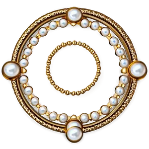 Gold Circle Frame With Pearls PNG 06262024 PNG