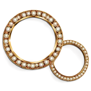 Gold Circle Frame With Pearls Png Npi PNG image