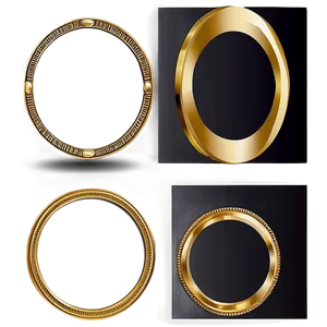 Gold Circle Line Border PNG Thn PNG