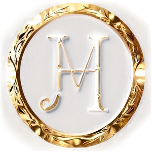 Gold Circle Monogram Frame PNG 06262024