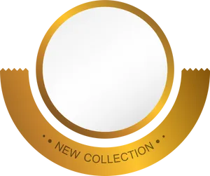 Gold Circle New Collection Badge PNG image