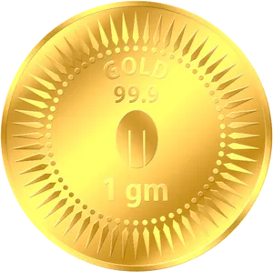 Gold Coin1 Gram Purity Design PNG image