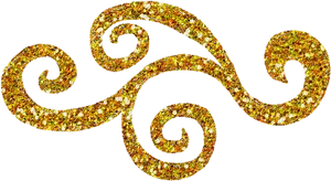 Gold Confetti Swirls Pattern PNG image