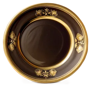 Gold Dessert Plate PNG Xtt77 PNG