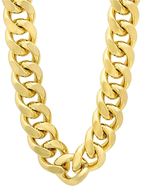 Gold Diamond Cuban Link Chain PNG image