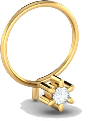 Gold Diamond Nose Ring Design PNG image