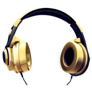 Gold Dj Headphones PNG 06212024