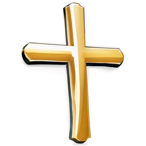 Gold Fancy Cross PNG Cmw14 PNG