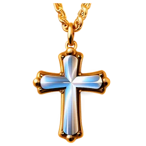 Gold Fancy Cross PNG Dnj