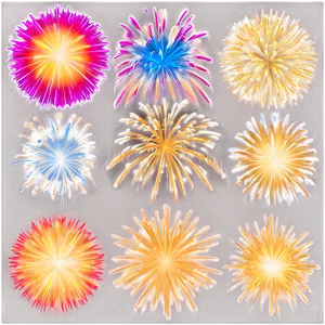 Gold Fireworks Extravaganza PNG 40