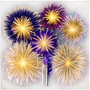 Gold Fireworks Fete PNG 06292024