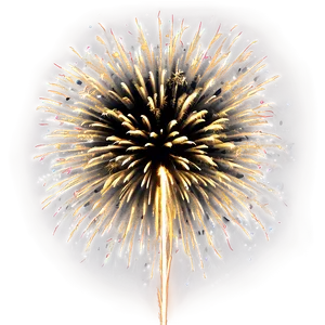 Gold Fireworks Panorama PNG 06292024